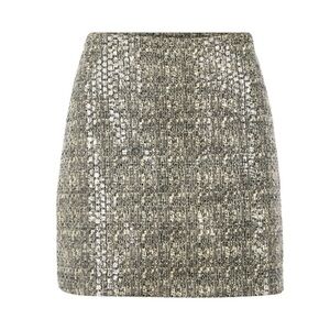 Alice + Olivia Gray Textured Sequin Mini Skirt Size Medium M